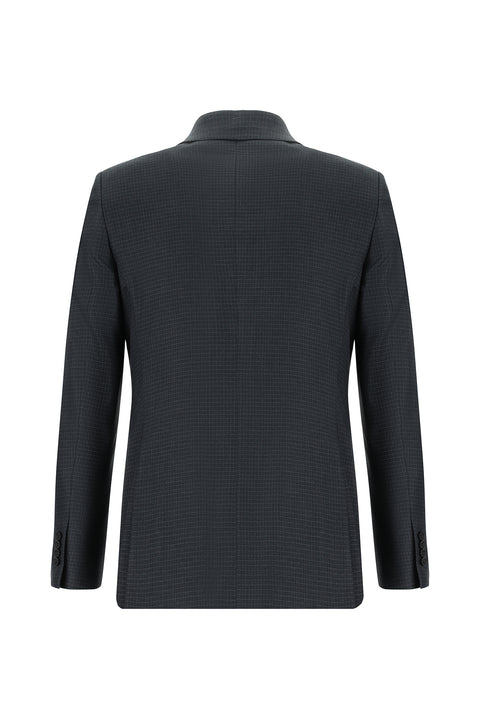 Medium Anthracite 7 Drop Slim Fit Plaid Suit