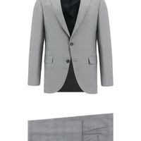 Medium Grey 7 Drop Slim Fit Plaid Suit