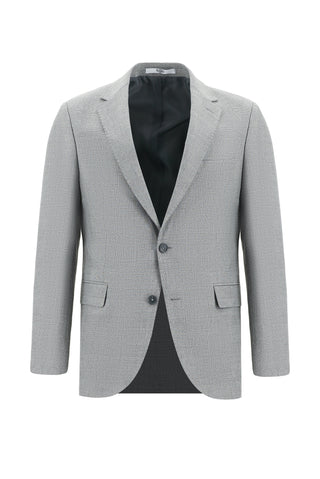  Orta Gri 7 Drop Slim Fit Dar Kesim Ekose Takım Elbise