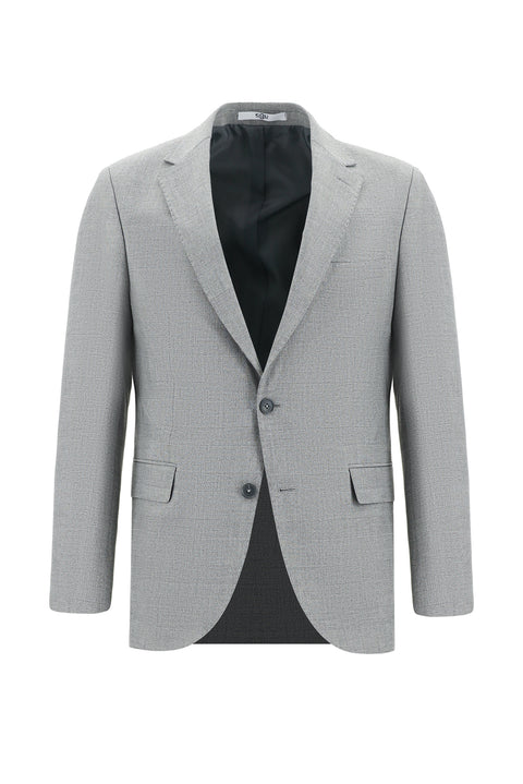 Medium Grey 7 Drop Slim Fit Plaid Suit