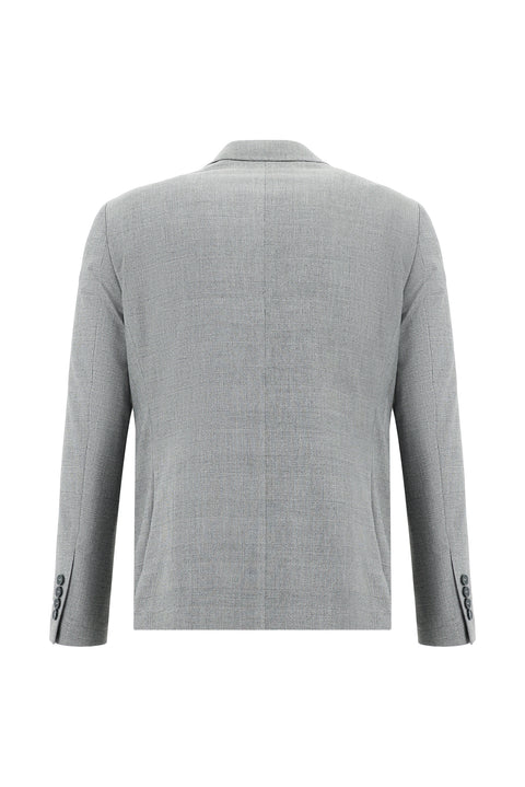 Medium Grey 7 Drop Slim Fit Plaid Suit