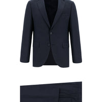Dark Navy 7 Drop Slim Fit Plaid Suit