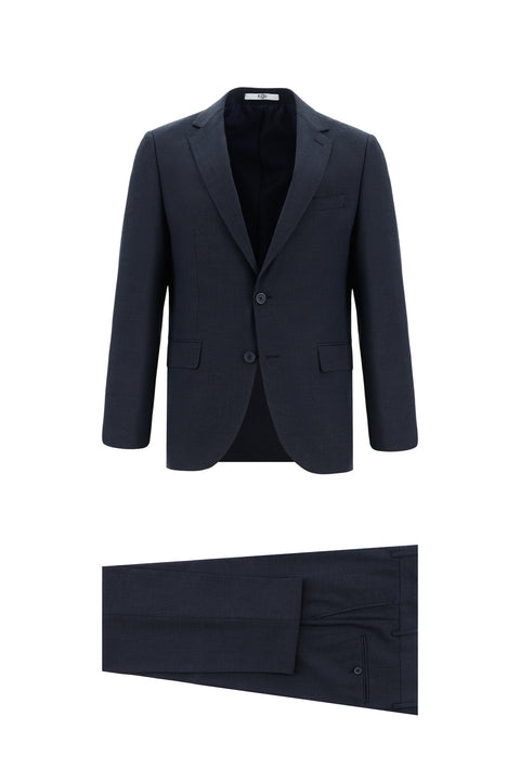 Dark Navy 7 Drop Slim Fit Plaid Suit