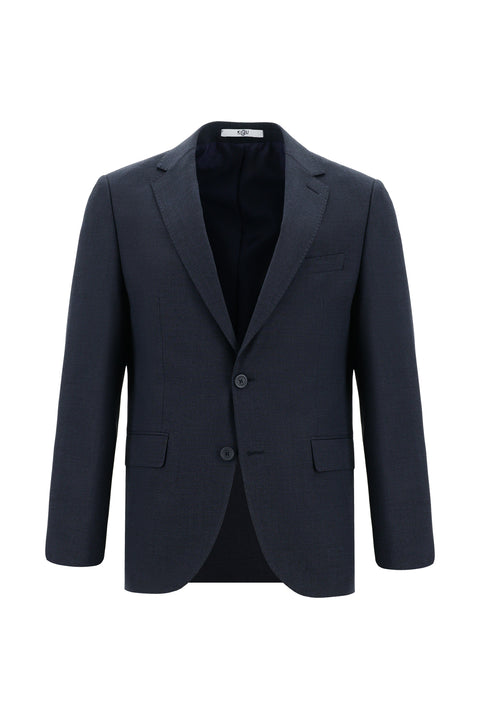 Dark Navy 7 Drop Slim Fit Plaid Suit