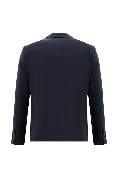 Dark Navy 7 Drop Slim Fit Plaid Suit