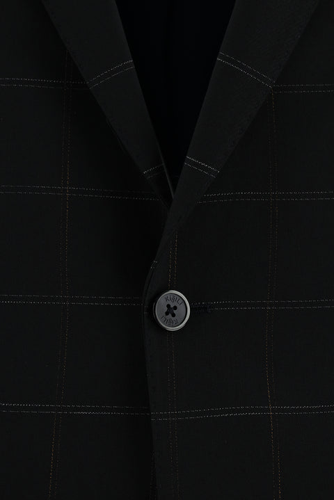 Dark Navy 7 Drop Slim Fit Plaid Suit