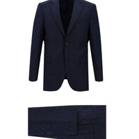 Medium Navy 6 Drop Regular Fit Standard Cut Plaid Suit