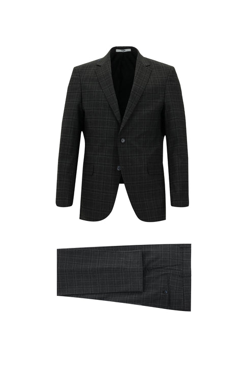 Dark Anthracite 6 Drop Regular Fit Standard Cut Plaid Suit