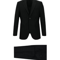 Black 6-Drop Regular Fit Standard Cut Plaid Suit