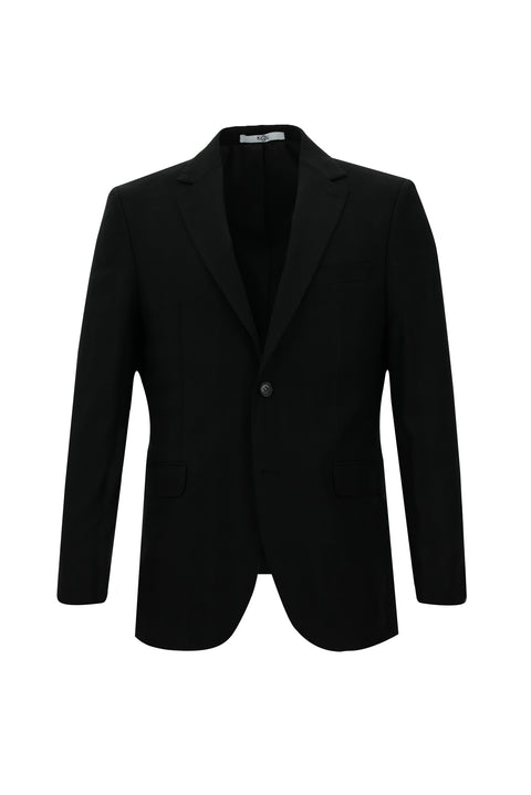 Black 6-Drop Regular Fit Standard Cut Plaid Suit