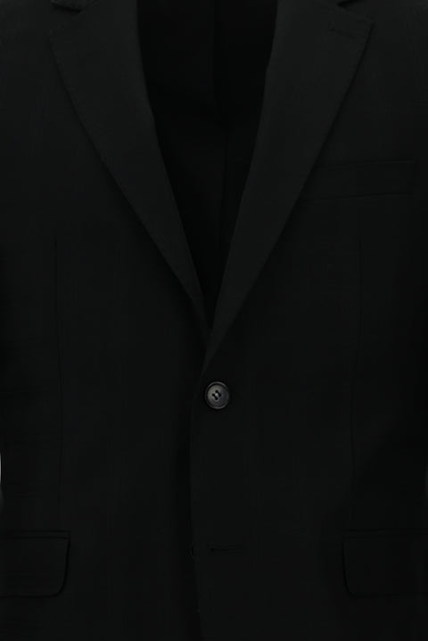 Black 6-Drop Regular Fit Standard Cut Plaid Suit