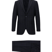Medium Navy 6 Drop Regular Fit Standard Cut Plaid Suit