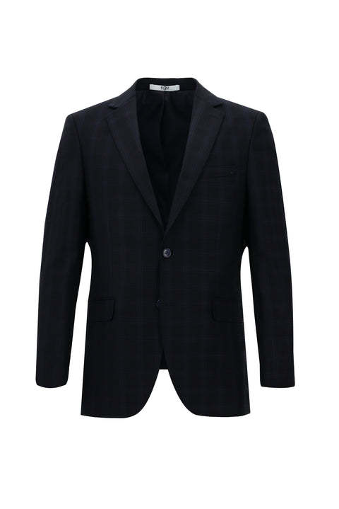 Medium Navy 6 Drop Regular Fit Standard Cut Plaid Suit