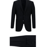 Dark Navy 6 Drop Regular Fit Standard Cut Plaid Suit