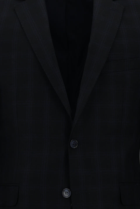 Dark Navy 6 Drop Regular Fit Standard Cut Plaid Suit