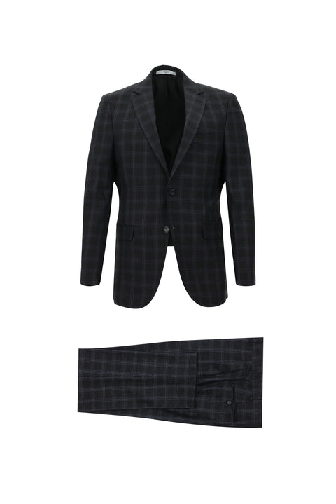 Dark Anthracite 6 Drop Regular Fit Standard Cut Plaid Suit