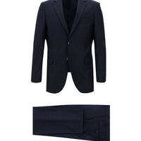 Dark Navy 6 Drop Regular Fit Standard Cut Plaid Suit