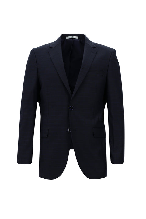 Dark Navy 6 Drop Regular Fit Standard Cut Plaid Suit