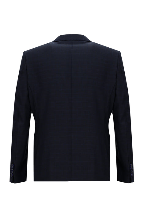 Dark Navy 6 Drop Regular Fit Standard Cut Plaid Suit