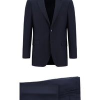 Dark Navy 6 Drop Regular Fit Standard Cut Plaid Suit