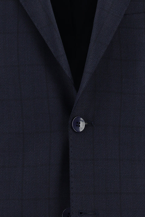 Dark Navy 6 Drop Regular Fit Standard Cut Plaid Suit