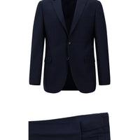 Dark Navy 7 Drop Slim Fit Patterned Suit