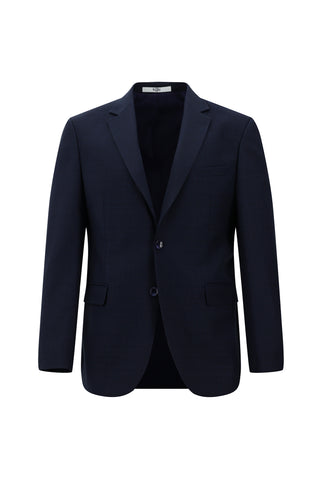  Koyu Lacivert 7 Drop Slim Fit Dar Kesim Desenli Takım Elbise