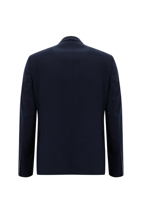 Dark Navy 7 Drop Slim Fit Patterned Suit