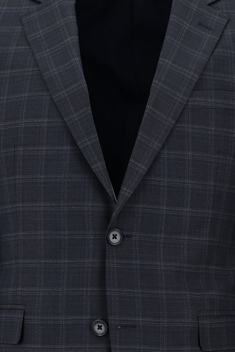 Light Navy 7 Drop Slim Fit Plaid Suit