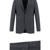 Dark Gray 6-Drop Regular Fit Standard Cut Plaid Suit