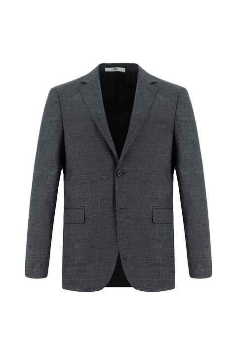Dark Gray 7 Drop Slim Fit Plaid Suit