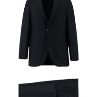 Dark Navy 4-Drop Relaxed Fit Plaid Suit