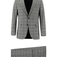 Medium Grey 6 Drop Regular Fit Standard Cut Plaid Suit