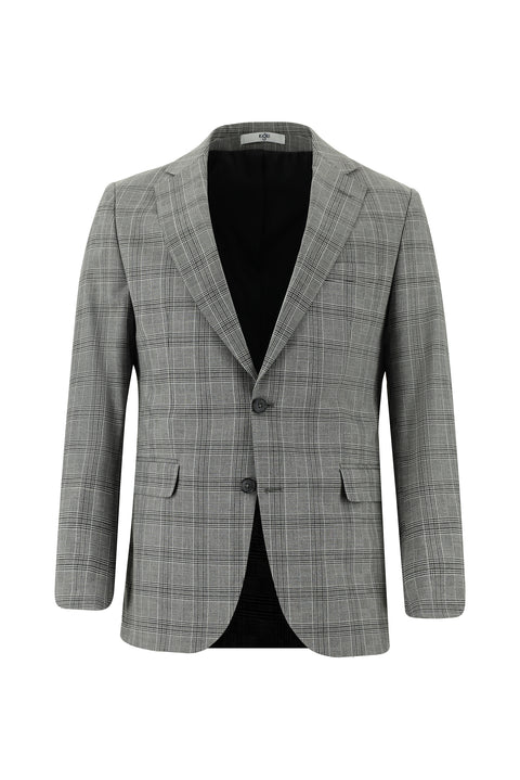 Medium Grey 6 Drop Regular Fit Standard Cut Plaid Suit