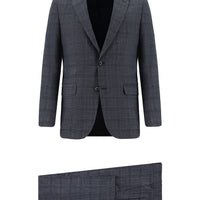 Light Navy Blue 6 Drop Regular Fit Standard Cut Plaid Suit
