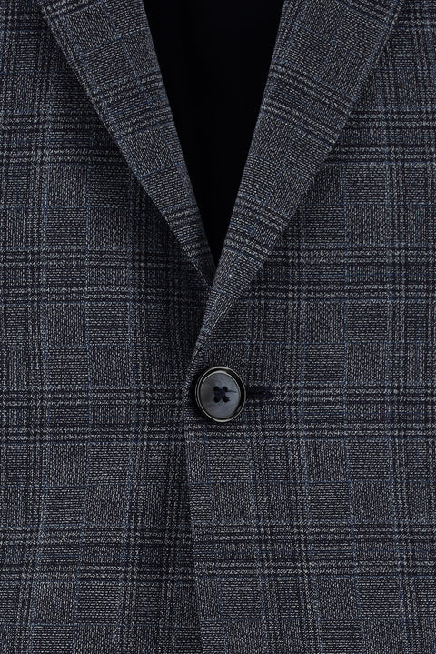 Light Navy Blue 6 Drop Regular Fit Standard Cut Plaid Suit