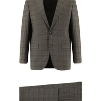 Medium Brown 6 Drop Regular Fit Standard Cut Plaid Suit