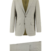 Light Beige 6 Drop Regular Fit Standard Cut Plaid Suit