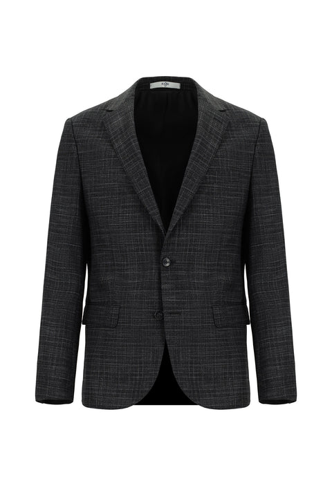 Dark Anthracite 7 Drop Slim Fit Plaid Suit