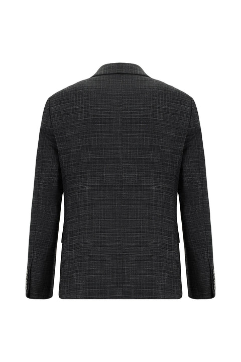 Dark Anthracite 7 Drop Slim Fit Plaid Suit