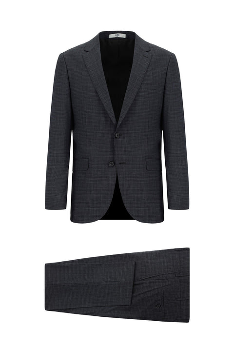 Medium Anthracite 6 Drop Regular Fit Standard Cut Plaid Suit