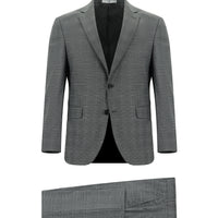 Dark Gray 7 Drop Slim Fit Plaid Suit