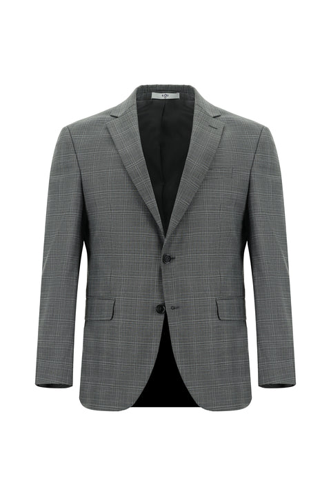 Dark Gray 7 Drop Slim Fit Plaid Suit