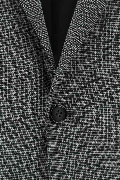 Dark Gray 7 Drop Slim Fit Plaid Suit