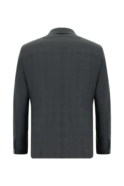 Dark Anthracite 7 Drop Slim Fit Plaid Suit