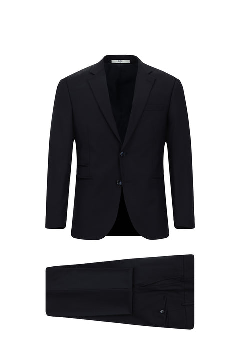 Dark Navy 7 Drop Slim Fit Plaid Suit