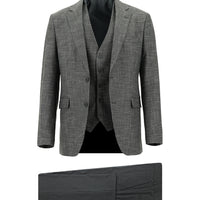 Dark Gray 7 Drop Slim Fit Narrow Cut Suit with Vest