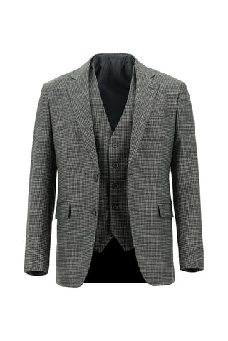 Koyu Füme 7 Drop Slim Fit Dar Kesim Kombinli Yelekli Takım Elbise