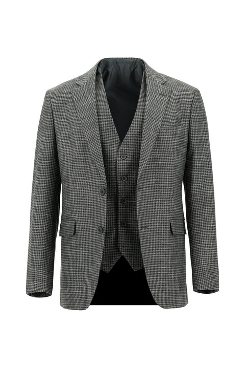 Dark Gray 7 Drop Slim Fit Narrow Cut Suit with Vest