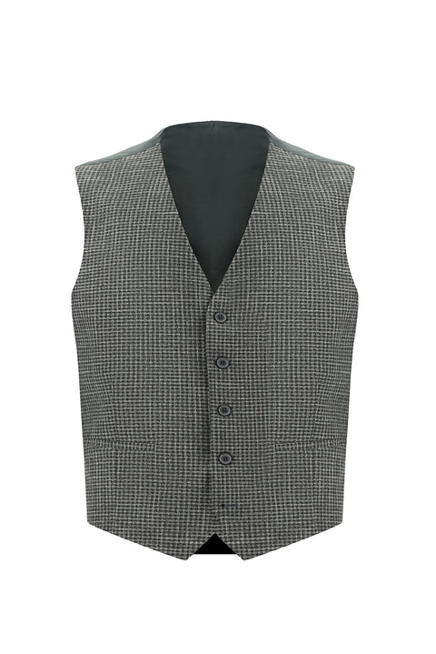 Dark Gray 7 Drop Slim Fit Narrow Cut Suit with Vest